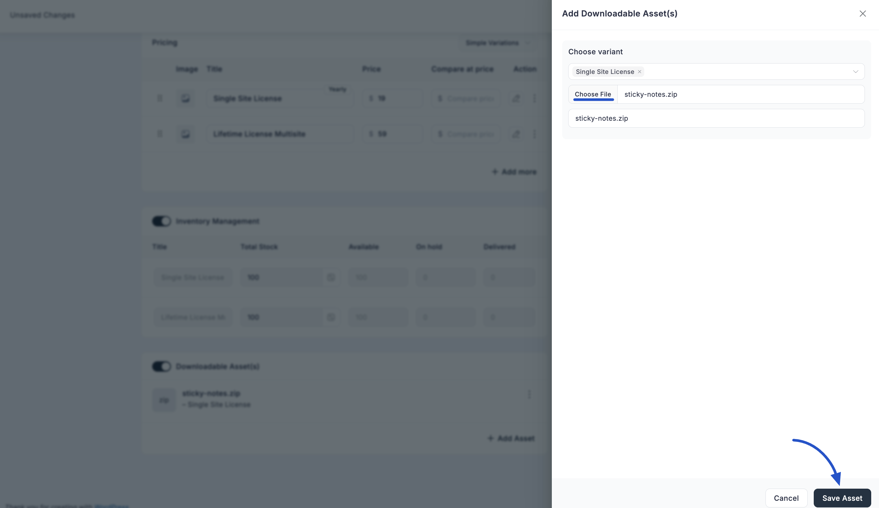Screenshot of Choose File Modal (Storage Drivers)