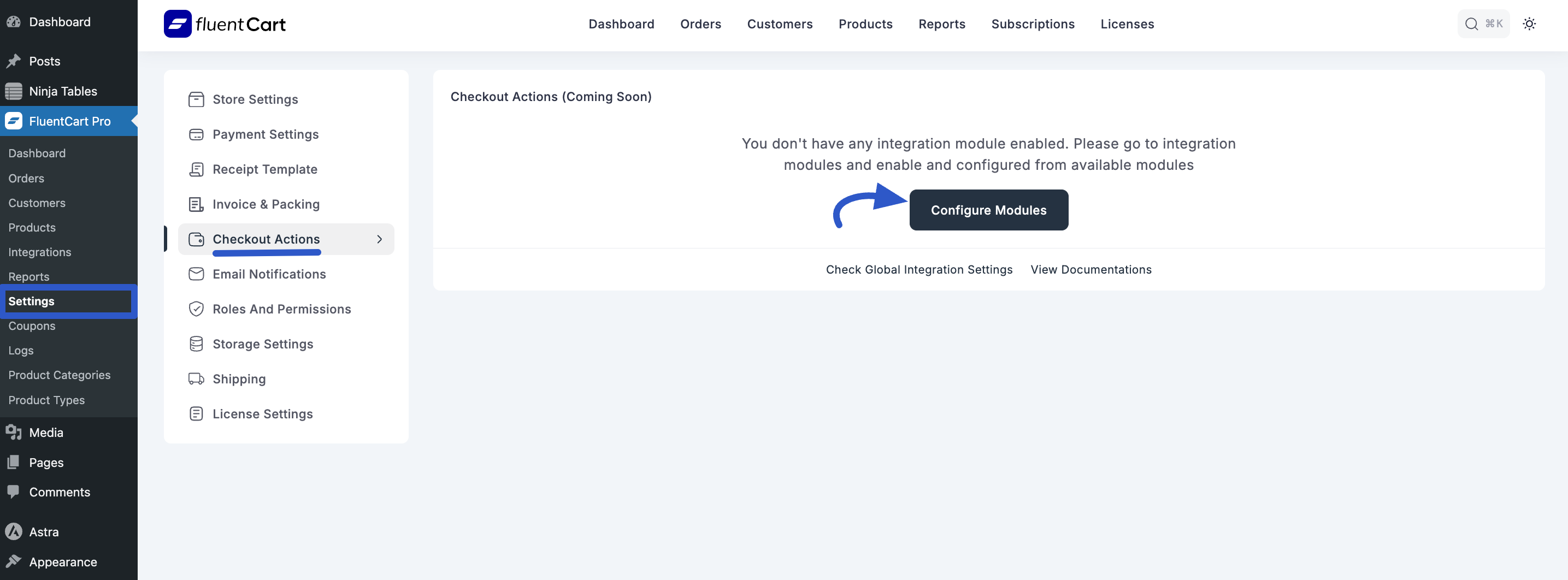 Screenshot of Fluentcrm Integration pricing Page