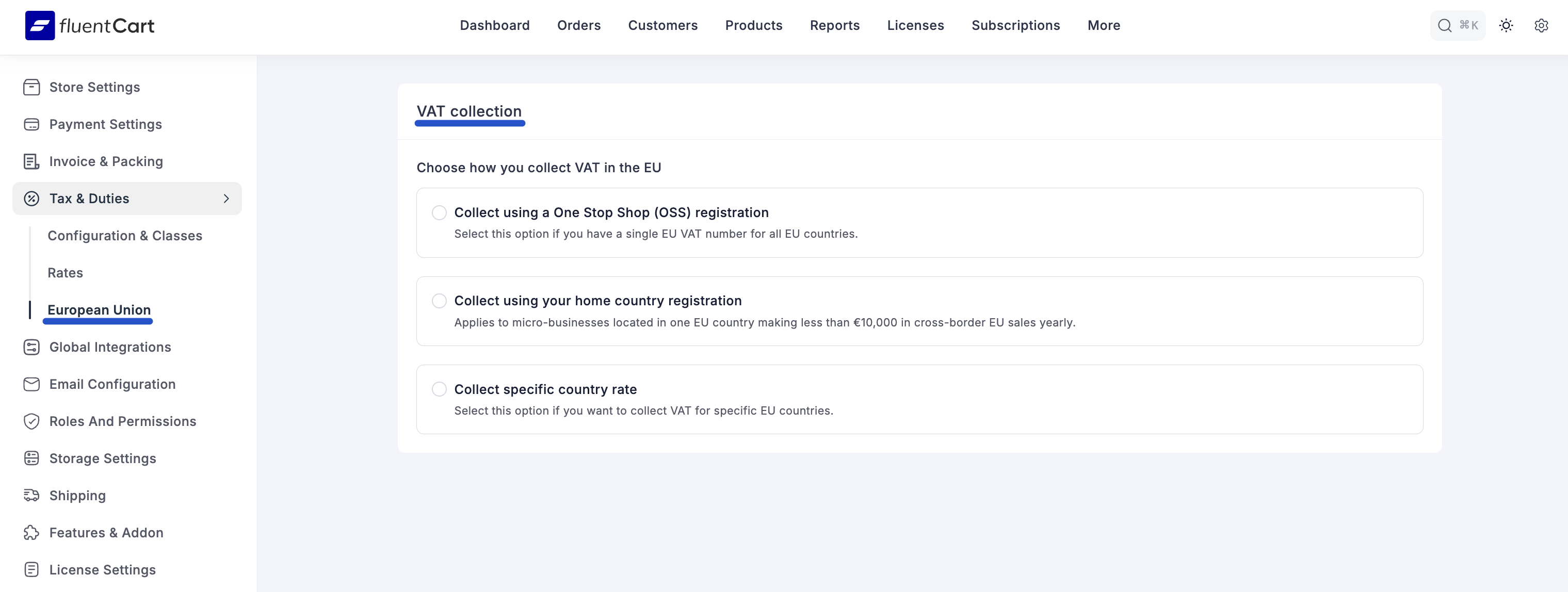 European Union Settings