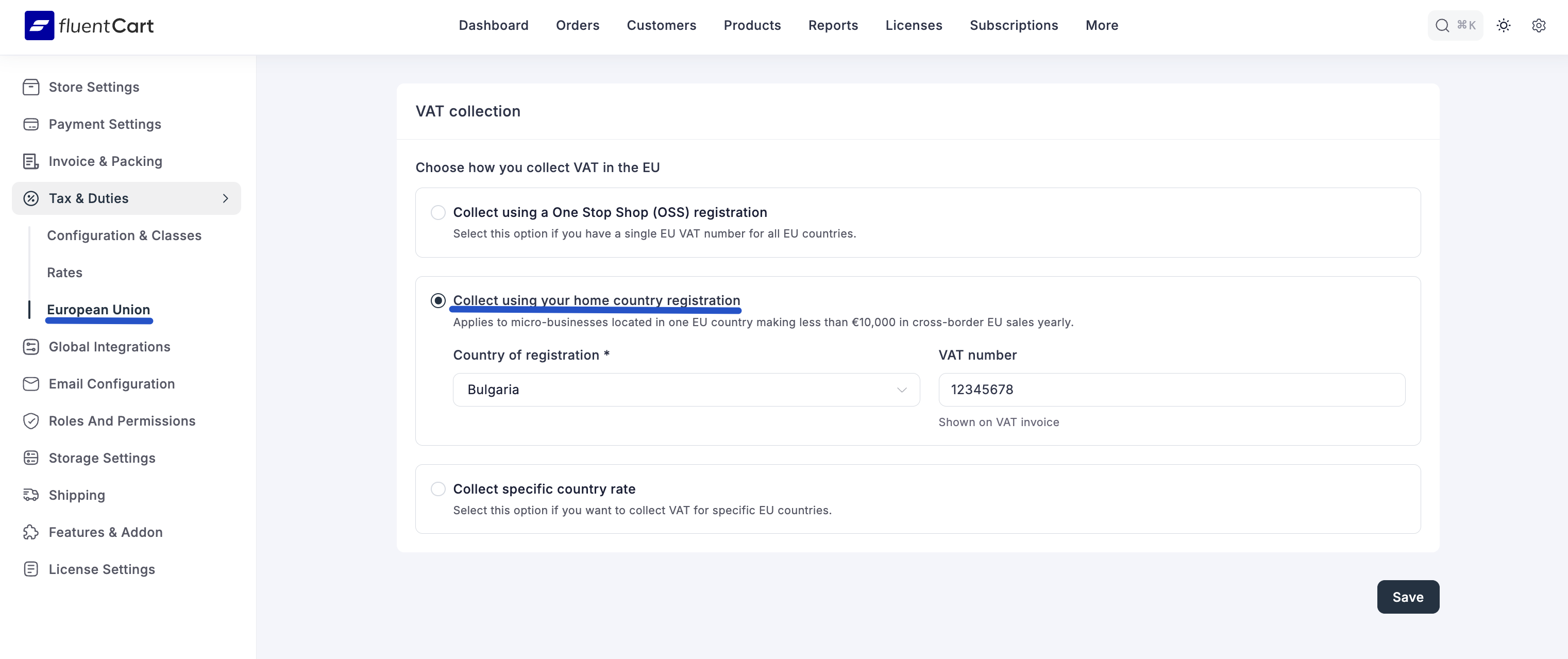 European Home Country VAT