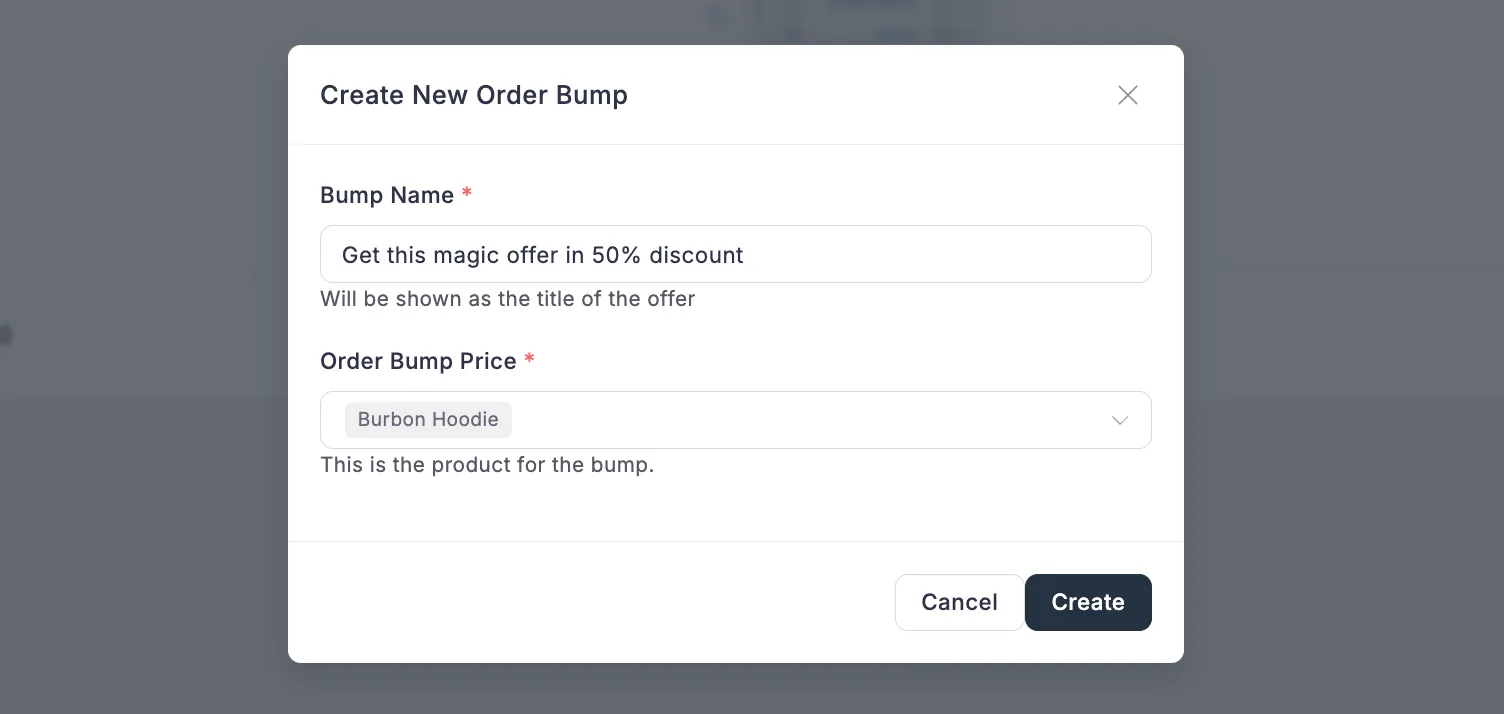 Order Bump pop-up