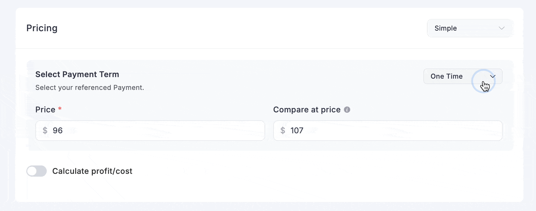 Screenshot of Simple Price