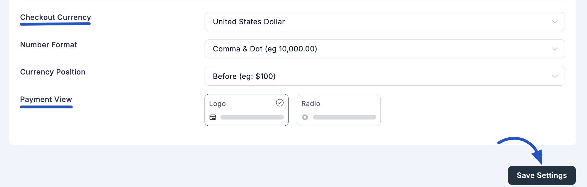 Screenshot of Store Settings - Store Setup Tab