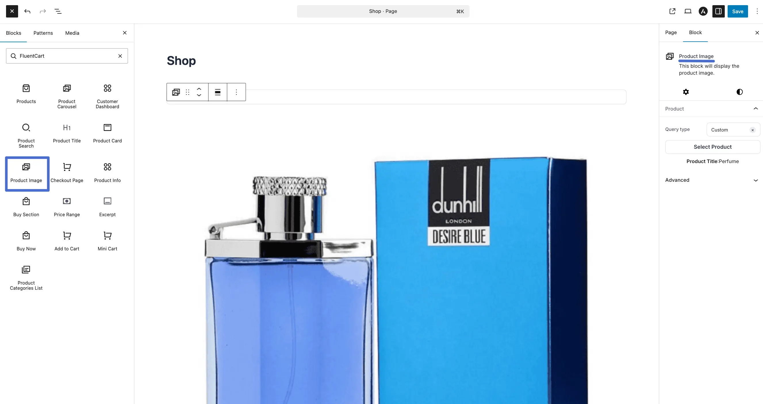 Screenshot of FluentCart Blocks