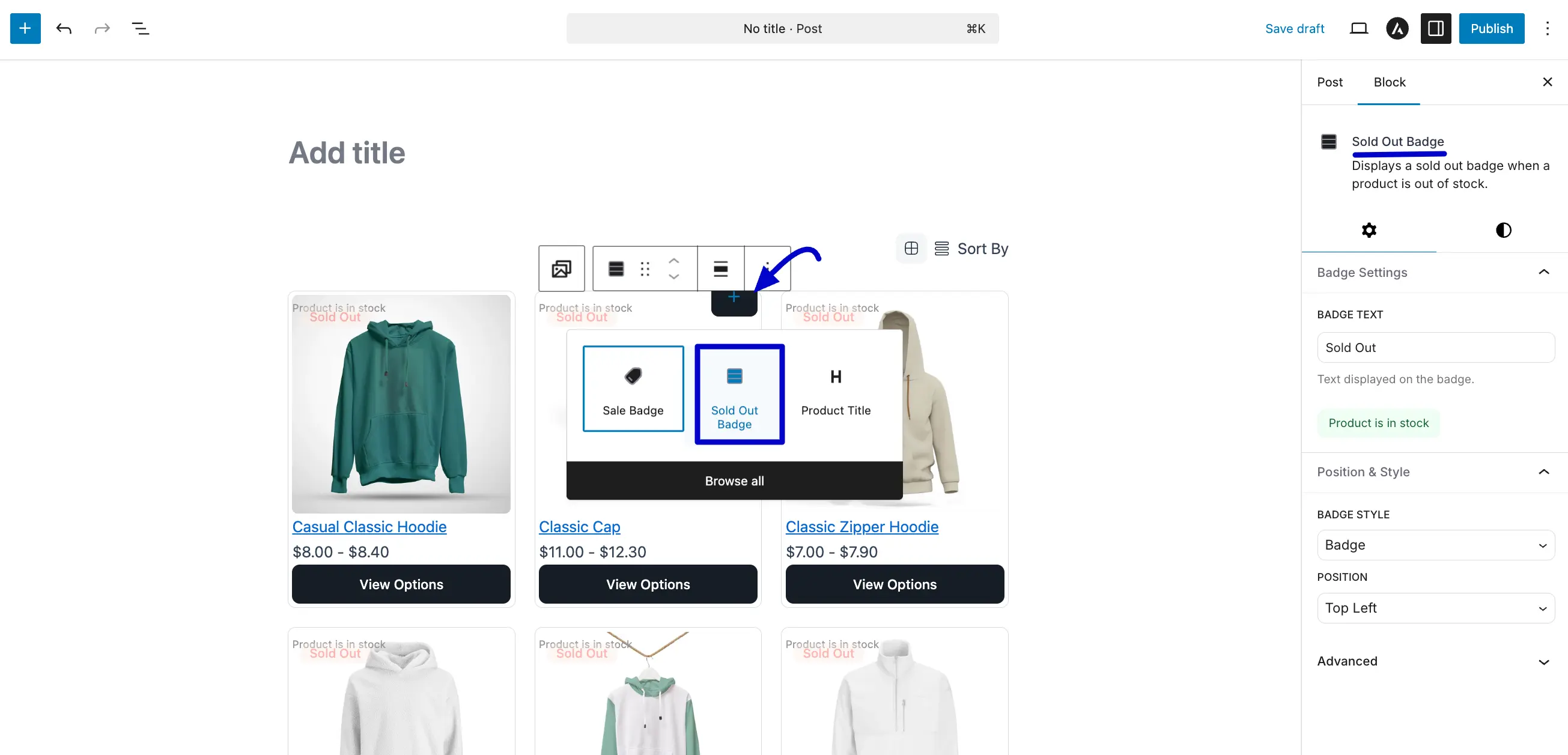 Screenshot of FluentCart Blocks