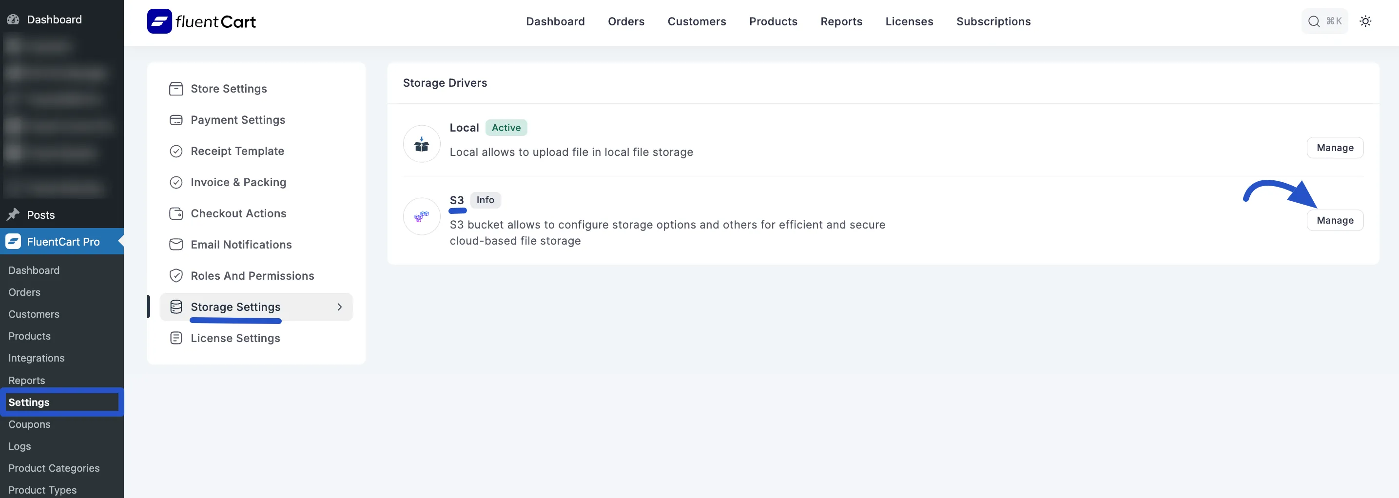 Amazon S3 Settings in FluentCart