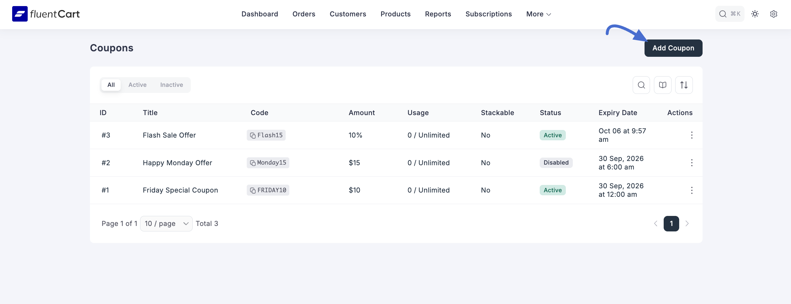 Screenshot of Add Coupon Button