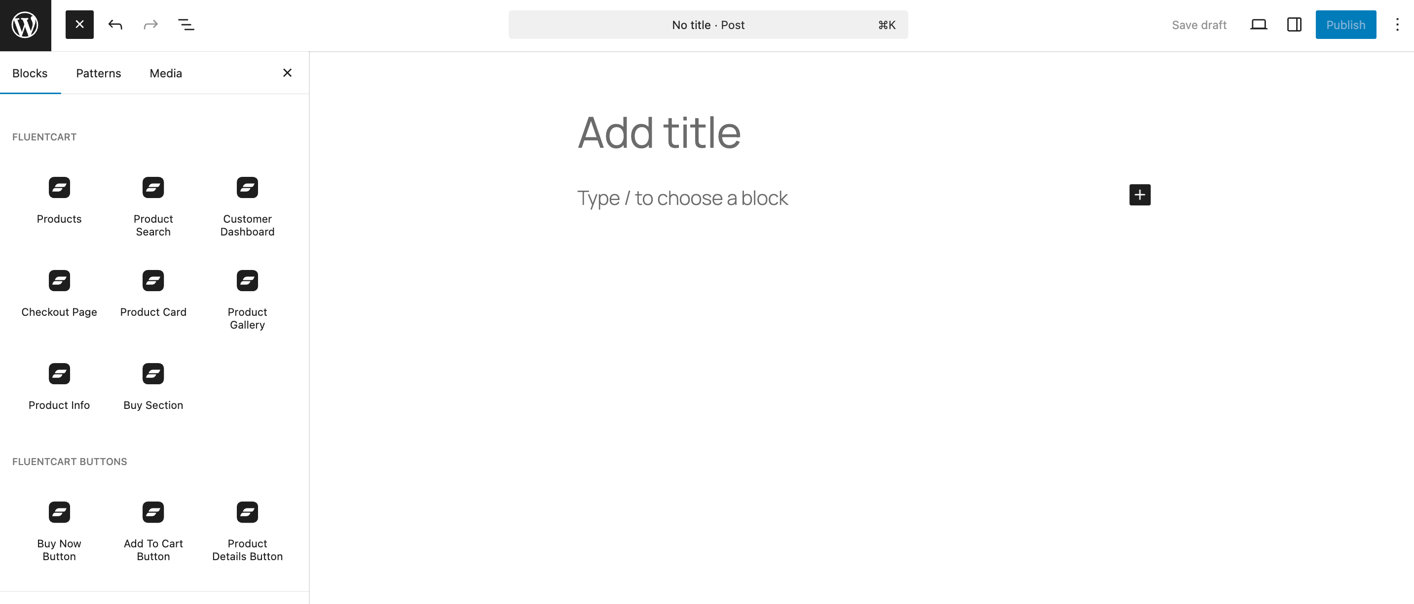 Screenshot of FluentCart Blocks