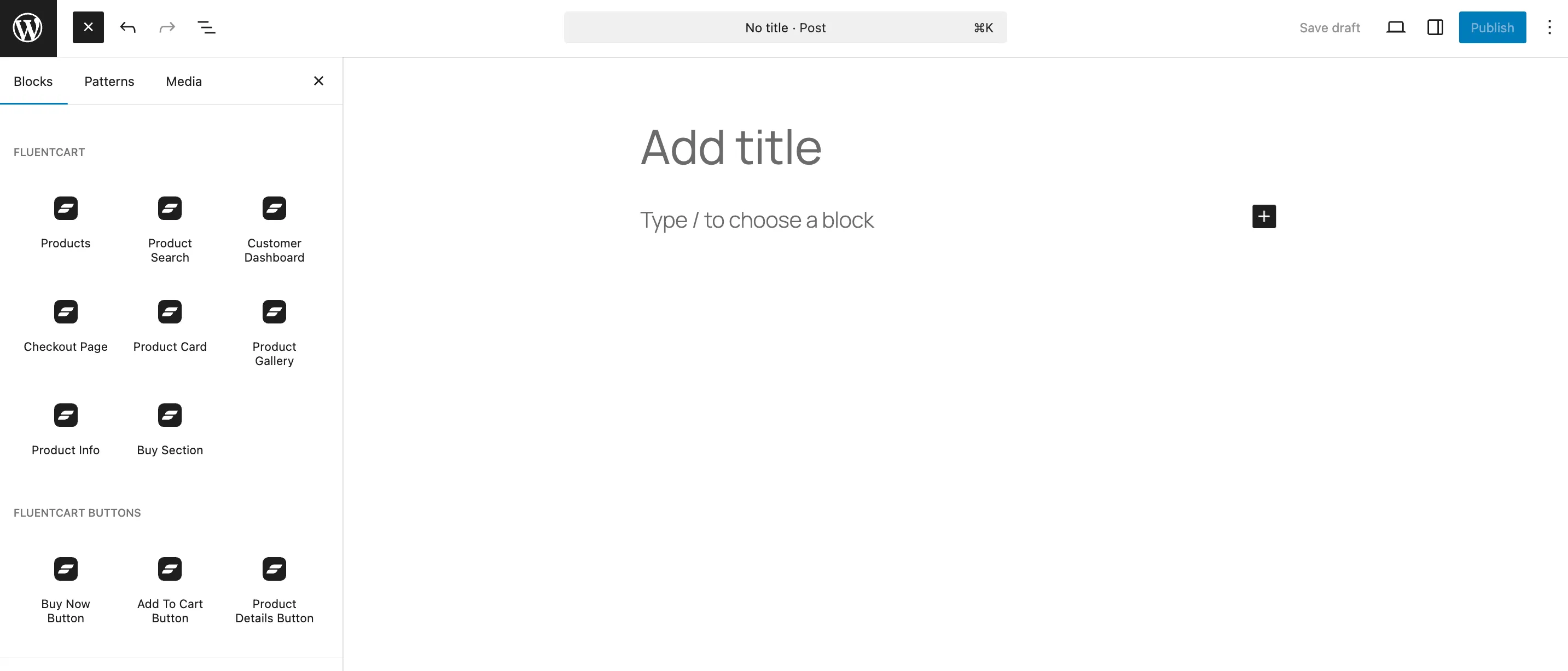 Screenshot of FluentCart Blocks
