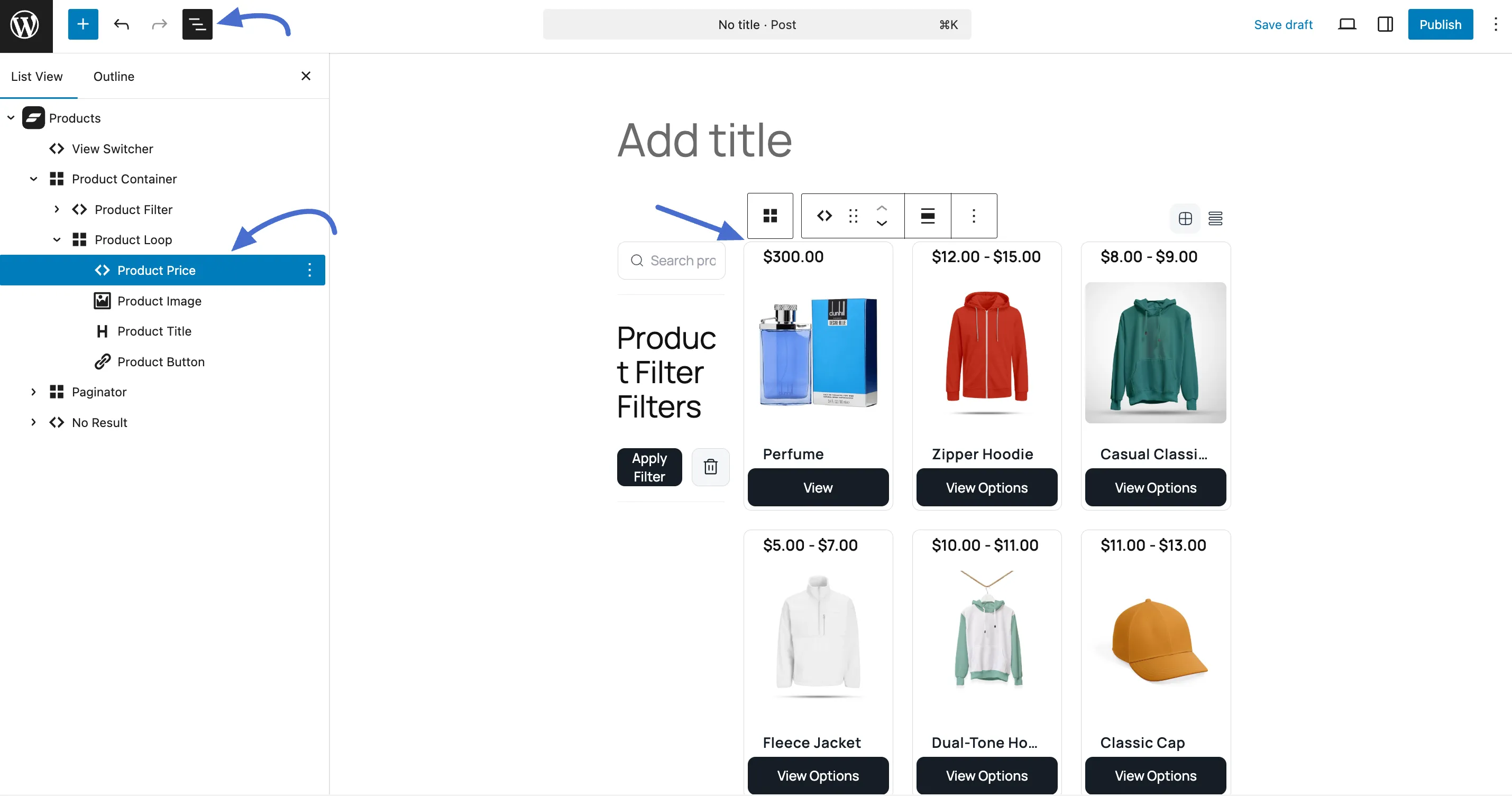 Screenshot of List View