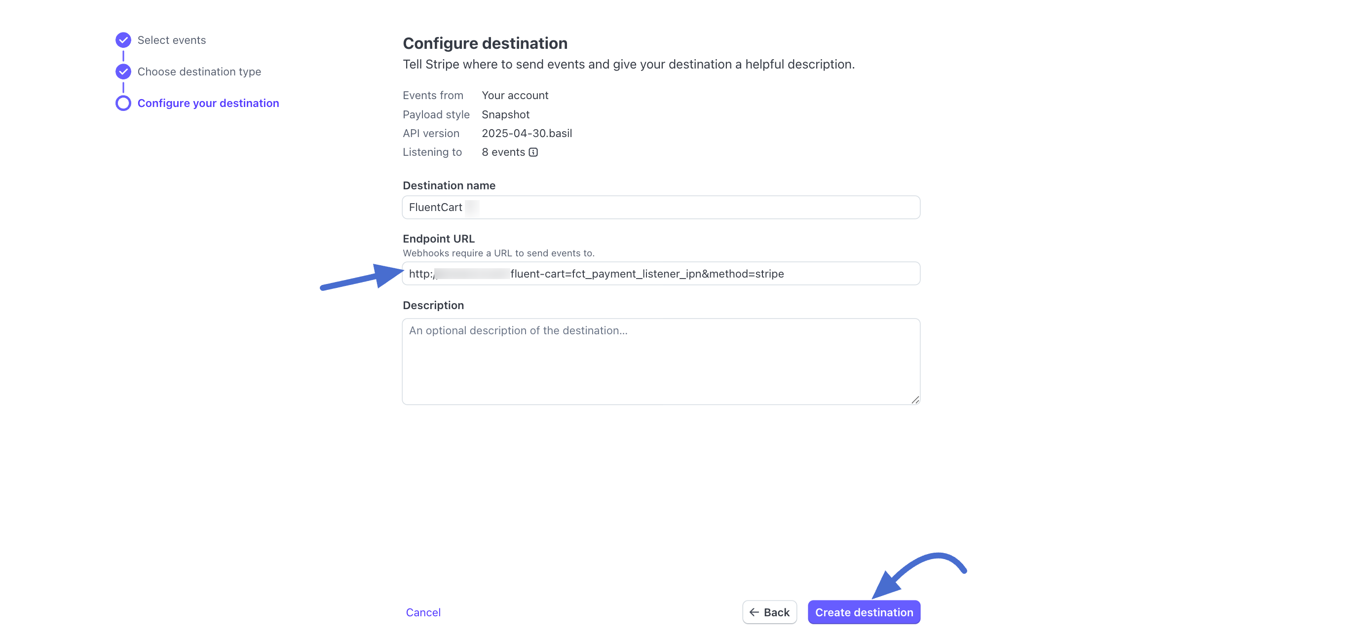 Screenshot of Stripe Settings Page