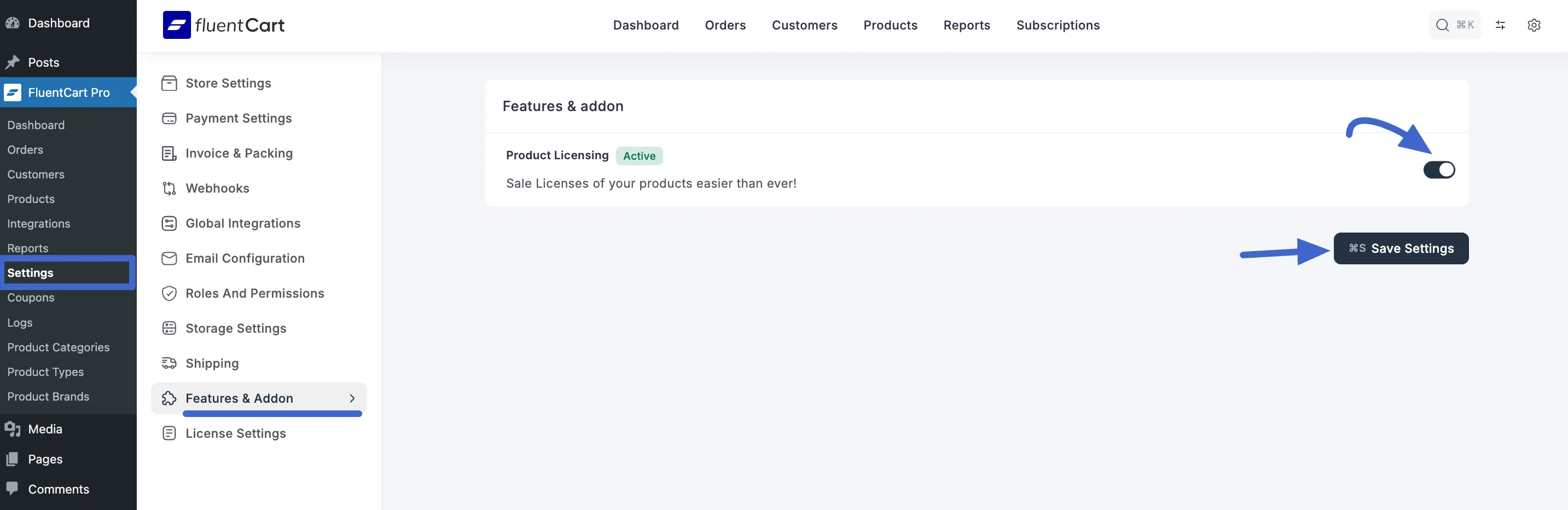 Screenshot of Enable License Add-on