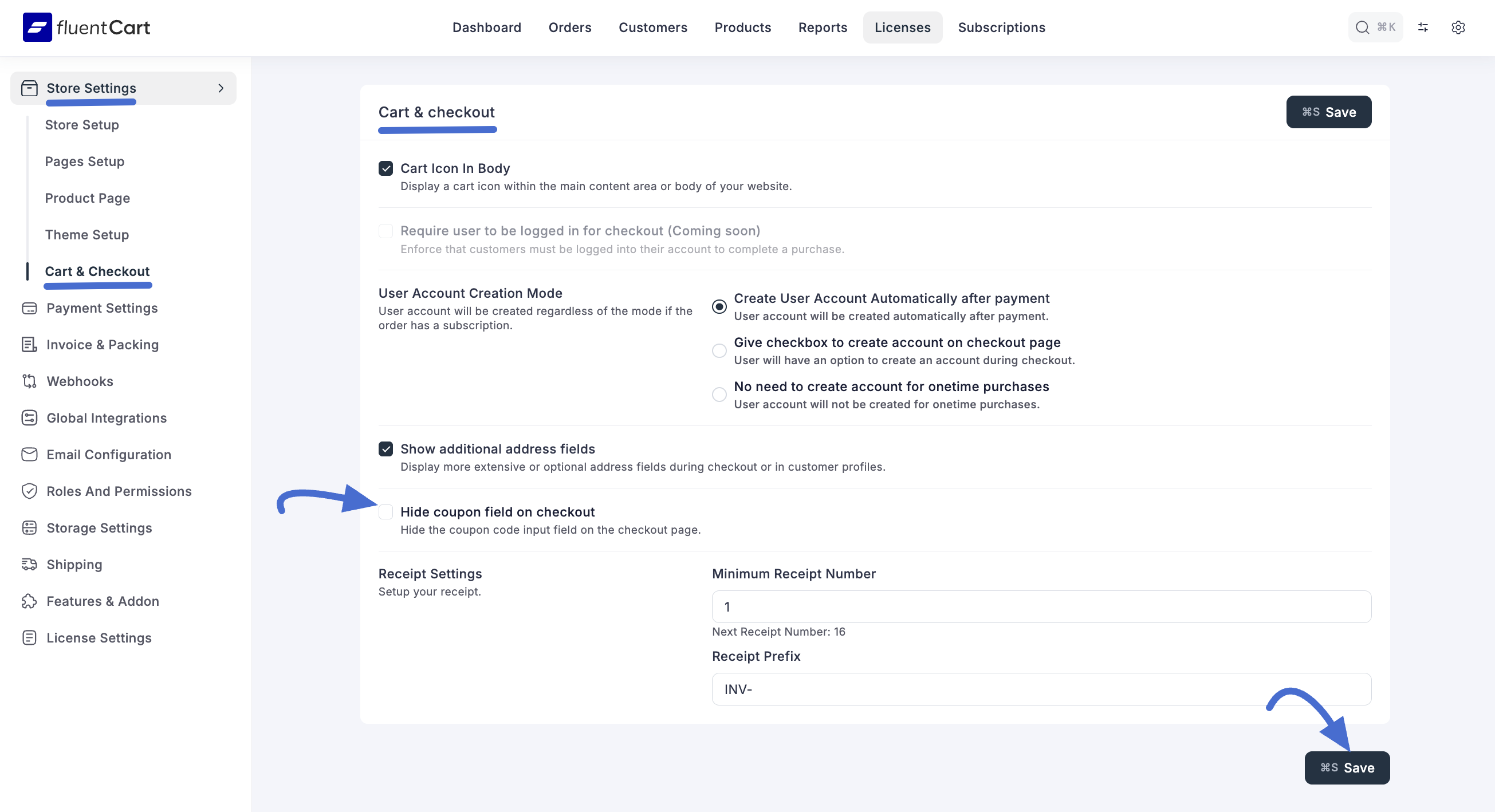 Screenshot of Additional Info Settings Tab
