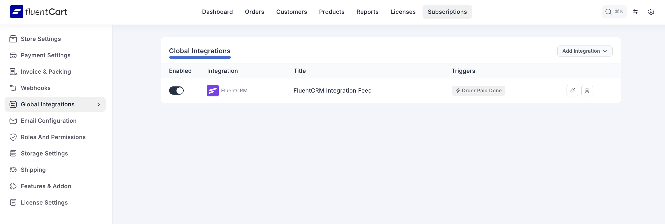 Screenshot of Checkout Actions Tab