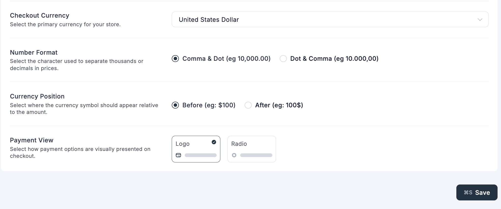 Screenshot of Store Settings - Store Setup Tab