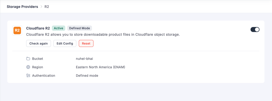 Cloudflare R2 — Connected and ready to serve assets